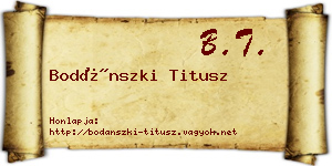 Bodánszki Titusz névjegykártya